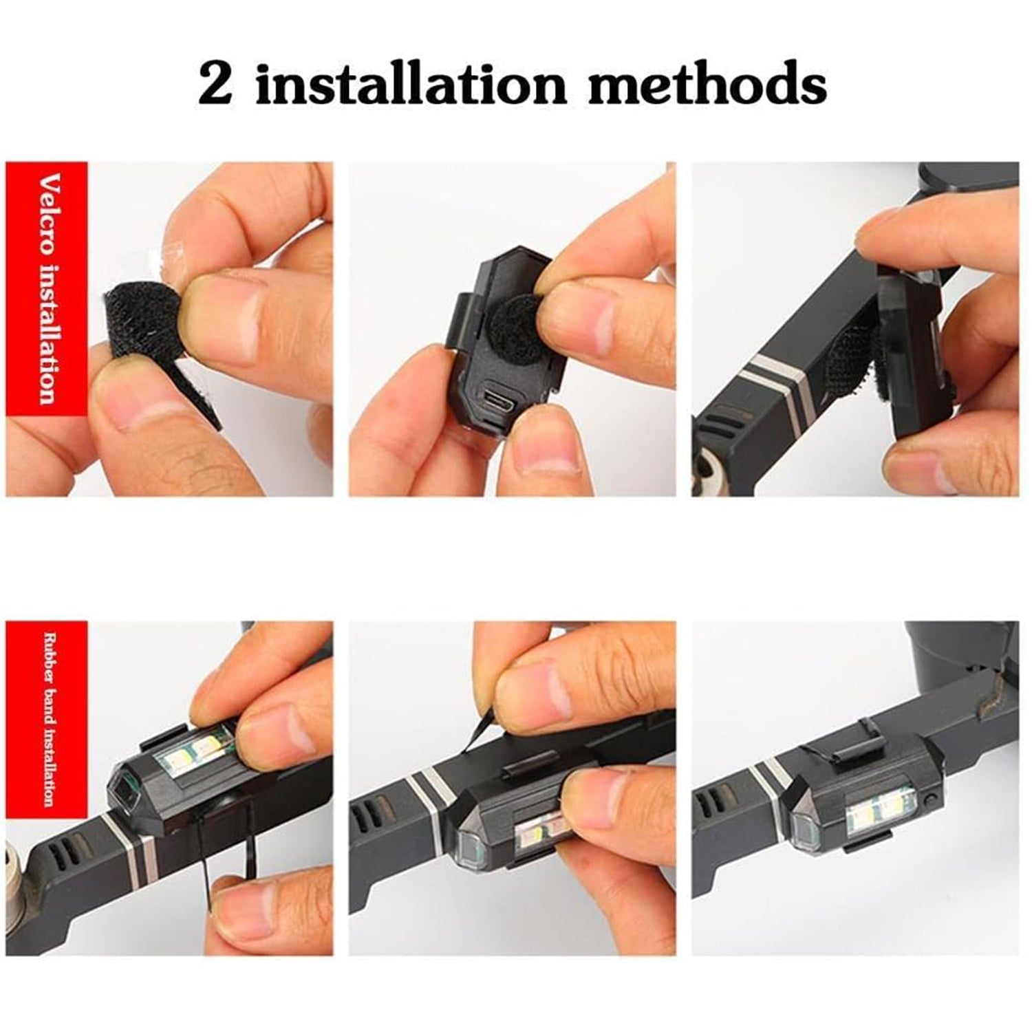 Wukusy Mini LED Strobe Lights waterproof, RGB automotive lights for bikes, motorcycles, and vehicles with multi-color options.