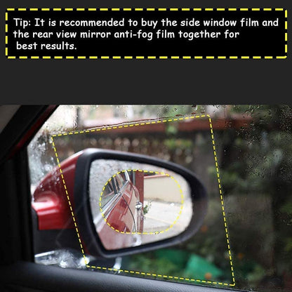 Wukusy automotive rearview mirror film, clear waterproof anti-fog and anti-scratch protective sticker for safe driving.