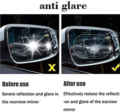 Wukusy automotive interior rearview mirror film, clear waterproof anti-fog and anti-scratch protective sticker for safe driving.