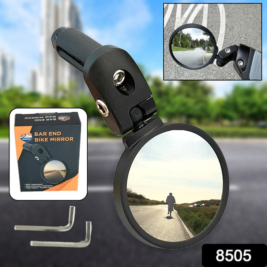 Wukusy 8505 bar end bike mirror, 360° rotatable and foldable rearview mirror for bicycles, durable and safety-focused design