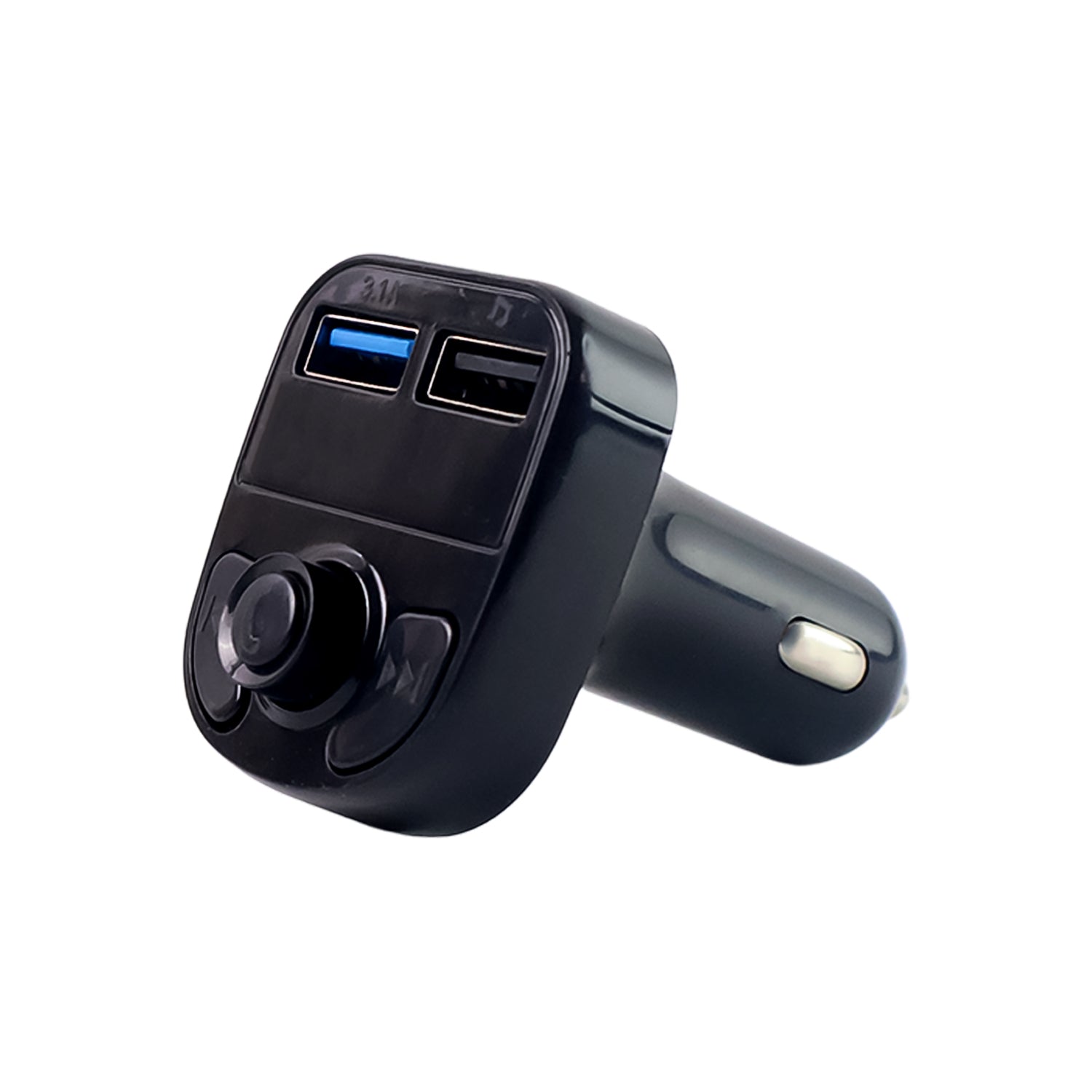 Wukusy Car X8 Bluetooth FM transmitter kit with dual USB fast charger ports, hands-free calling, and music streaming for smartphones.