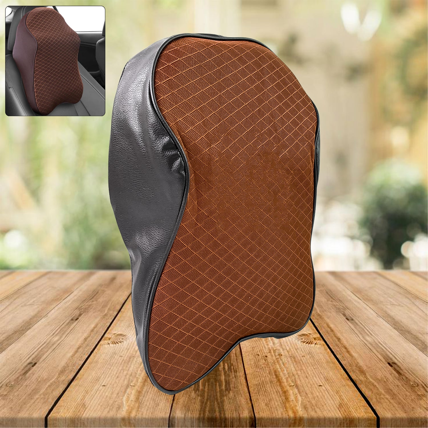 Wukusy automotive car neck pillow made of memory foam, designed for head and neck support during driving.