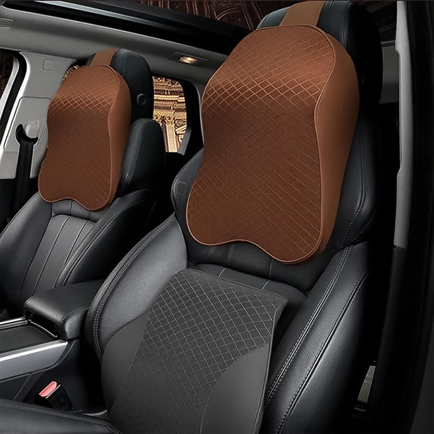 Wukusy automotive memory foam car neck pillow with headrest support for driving comfort and neck protection.