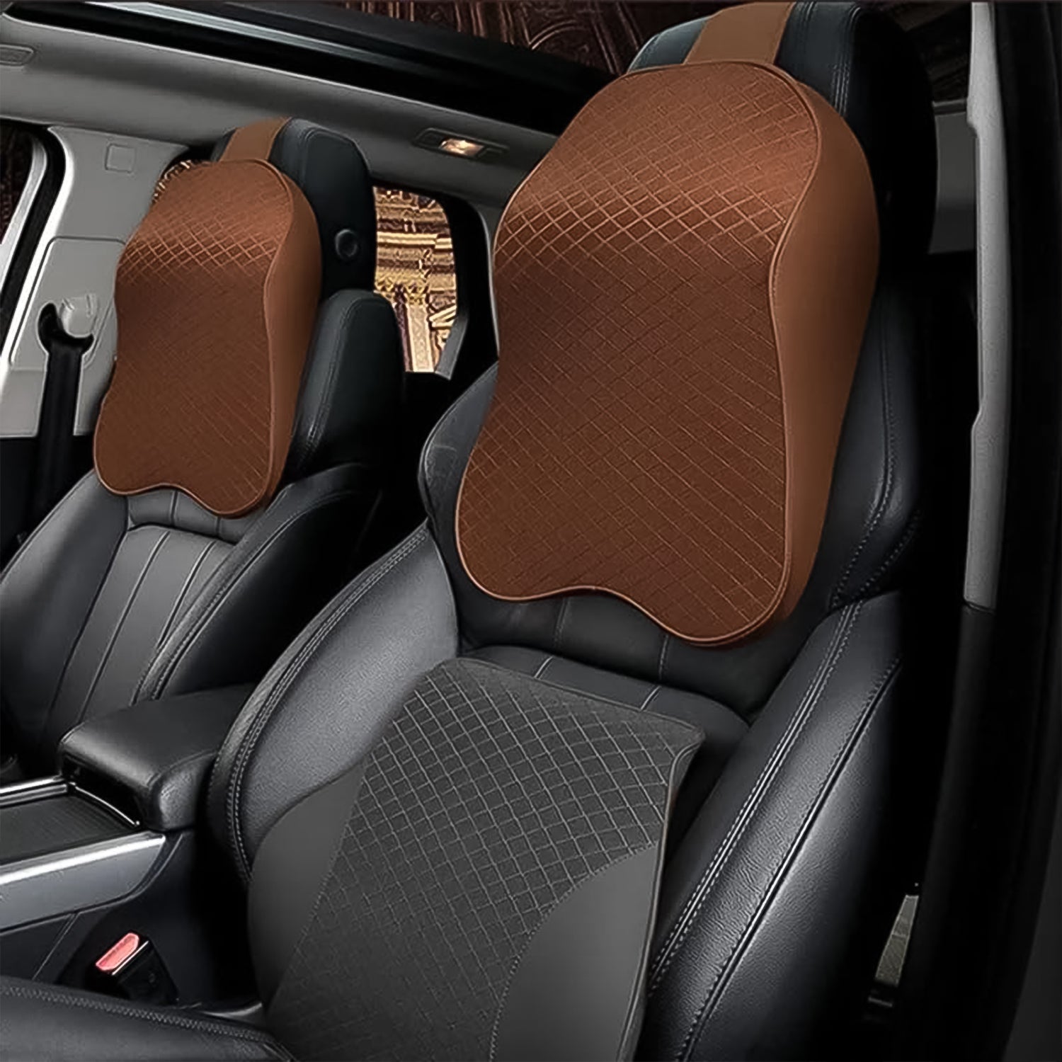 Wukusy automotive memory foam car neck pillow with headrest support for driving comfort and neck protection.