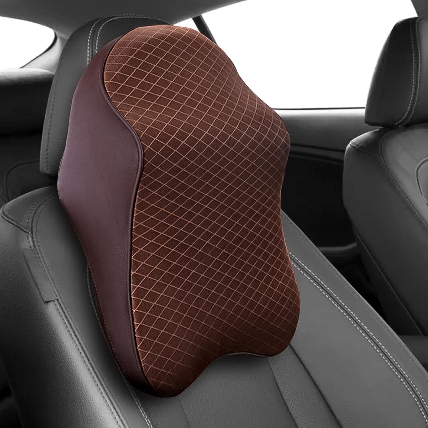 Wukusy automotive car neck pillow with memory foam for head and neck support during driving, designed for car seat comfort.