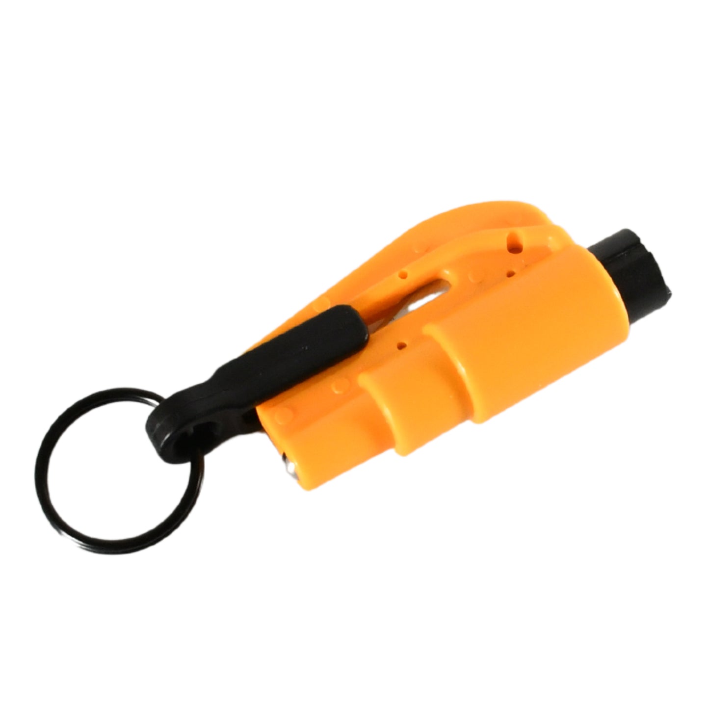 Wukusy 2-in-1 emergency safety cutter with keychain, glass breaker and seat belt cutter, compact portable automotive tool.