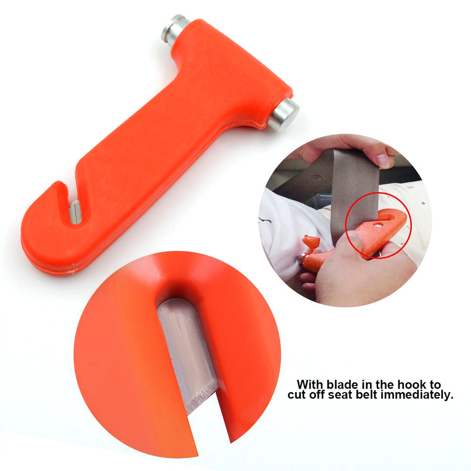 Wukusy automotive safety hammer with car window breaker and seatbelt cutter, emergency rescue tool for vehicle emergencies.
