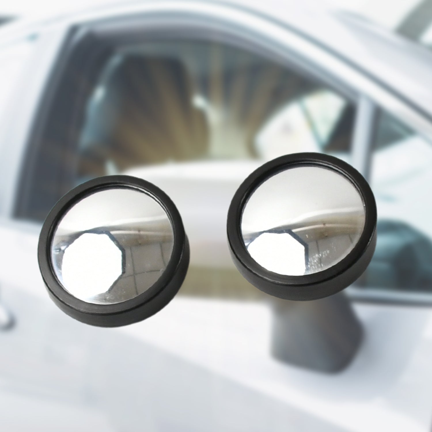 Wukusy automotive blind spot side mirrors, round convex HD glass, frameless design, 2 pcs set, suitable for all cars, rear view mirror accessories.