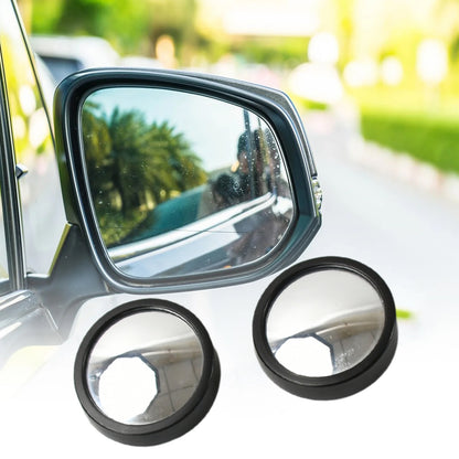 Wukusy automotive round HD glass blind spot mirrors set, convex rear-view mirrors, frameless design, suitable for all cars, 2-piece set.