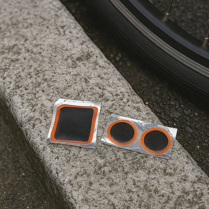 Wukusy bicycle tire repair kit with puncture repair tools and adhesive, portable and suitable for quick bicycle tire repairs.