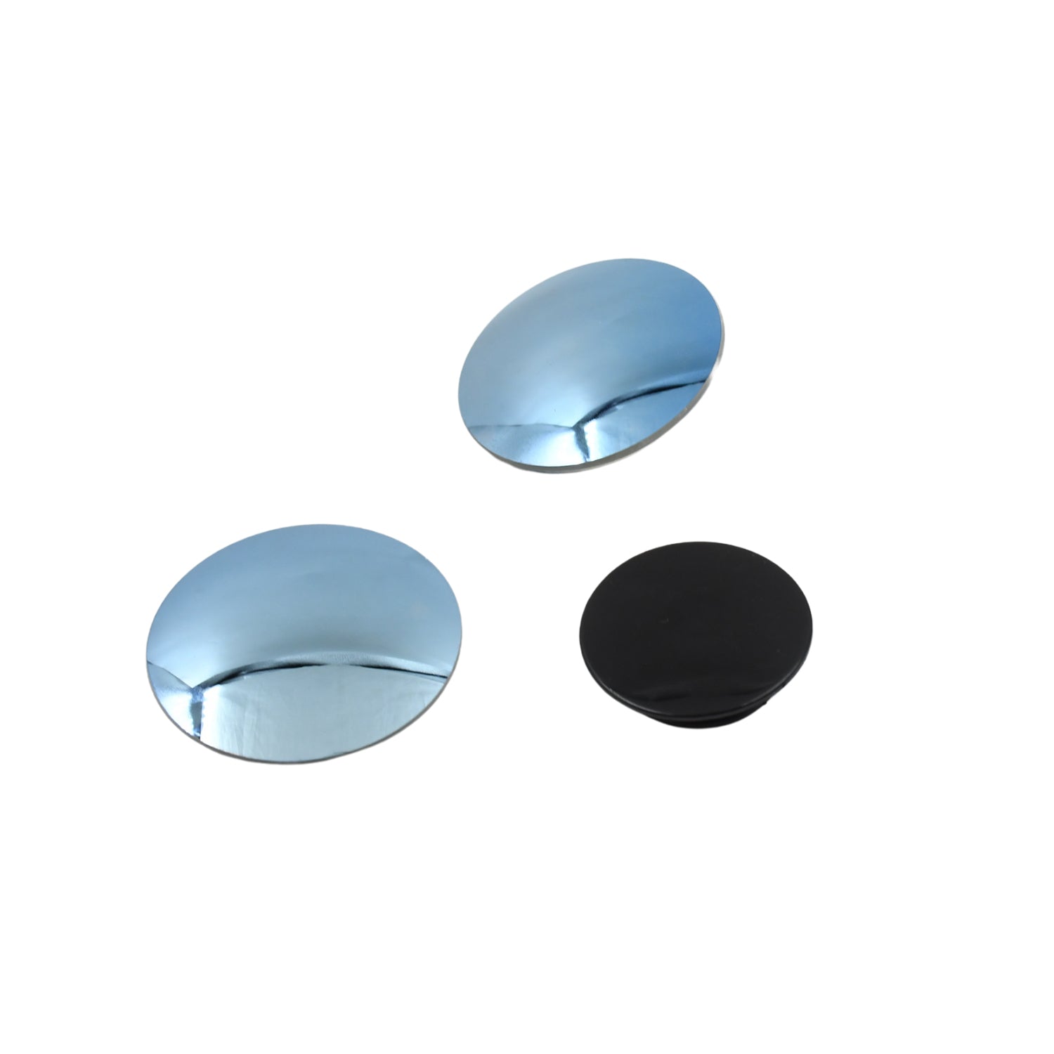 Two round Wukusy automotive blind spot side mirrors with HD glass for improved visibility and safety.