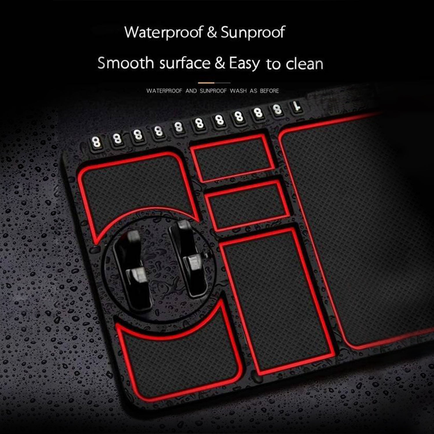 Wukusy automotive car dashboard mat with built-in mobile phone holder and mount for secure smartphone placement.