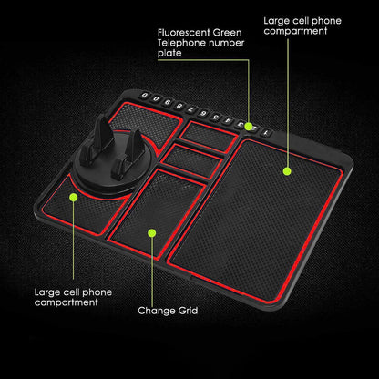 Wukusy automotive car dashboard mat with built-in mobile phone holder mount for secure phone placement.
