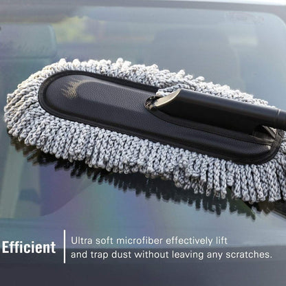 Wukusy automotive car dust brush for gentle, efficient cleaning of interior and exterior surfaces, one-piece cleaning tool.
