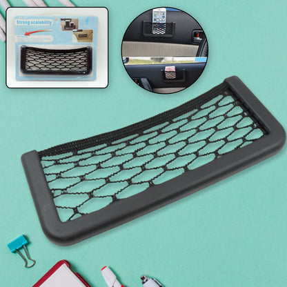 Wukusy automotive mesh side storage net bag for car seat, ideal for purses, bags, and phones, stick-on car organizer.