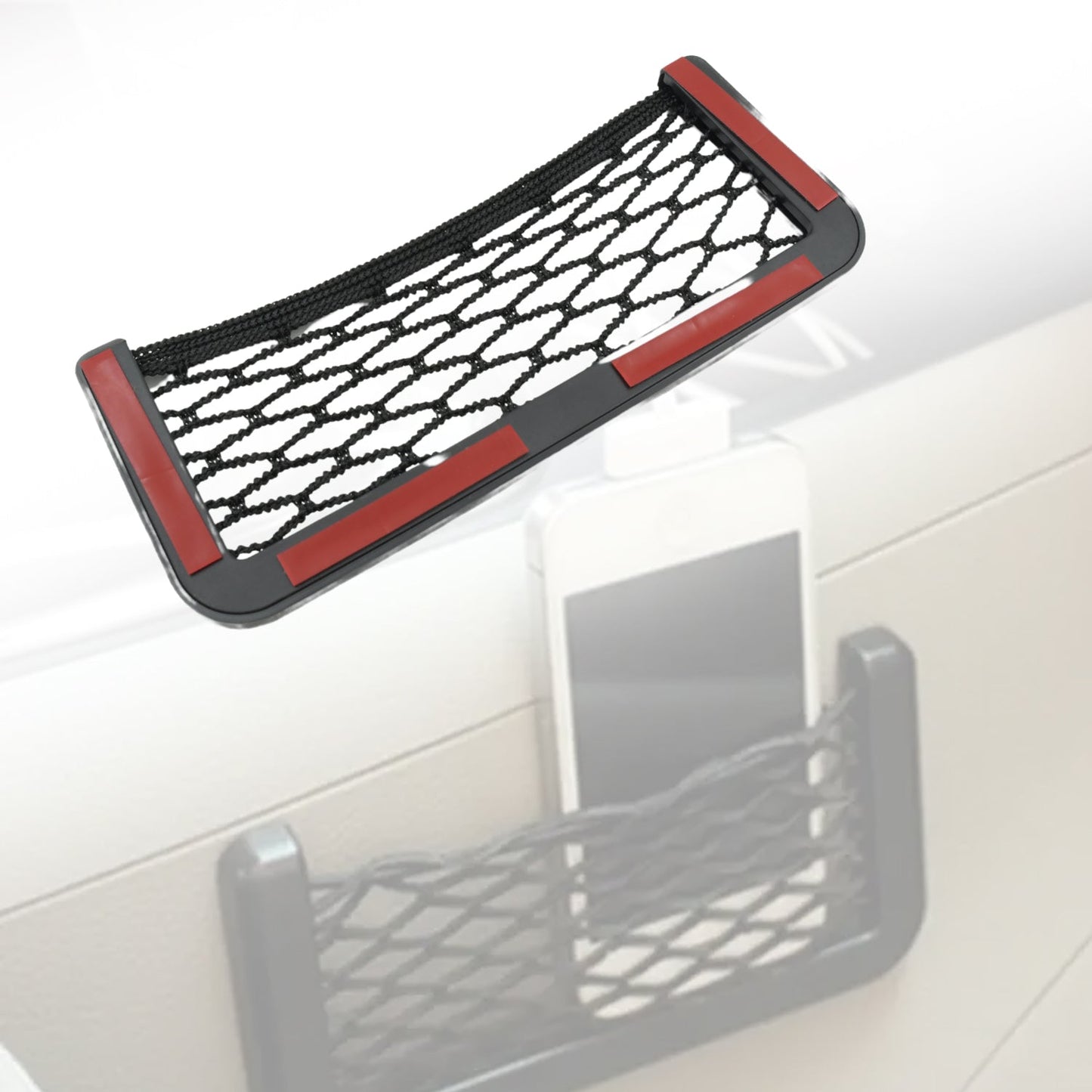 Wukusy automotive mesh pocket organizer for car seats, side storage net bag for purse, phone, and small items.