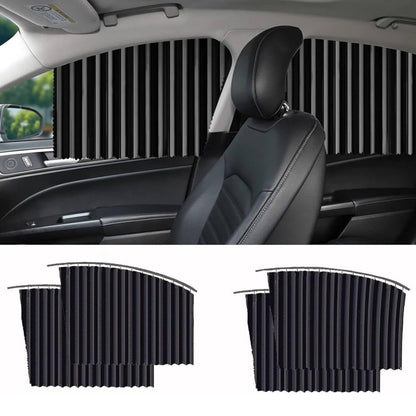 Wukusy automotive car window sunshade curtains with hooks and adhesive tap set, designed for heat protection and privacy.