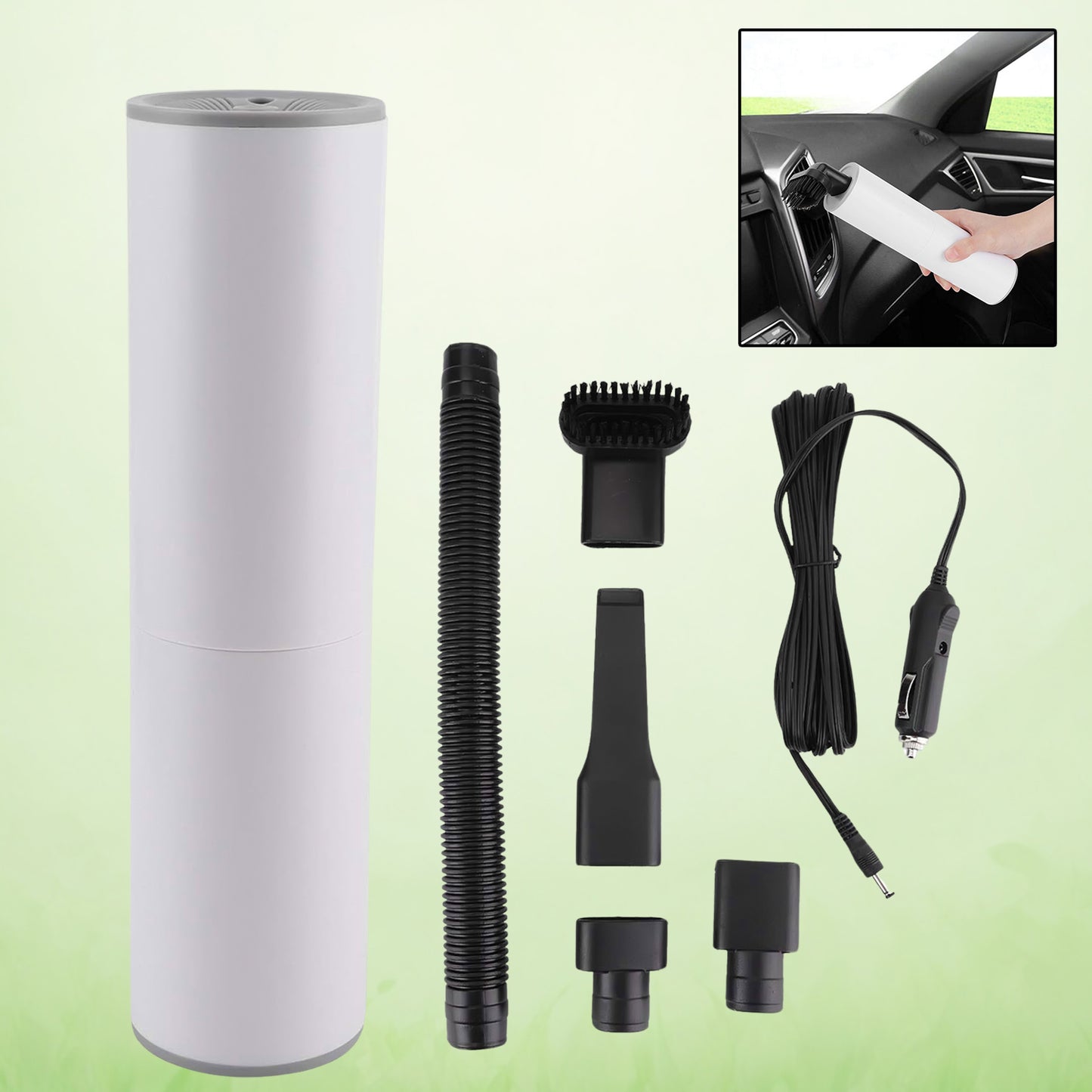 Wukusy handheld portable car vacuum cleaner set for automotive cleaning, compact and easy to use in vehicles.