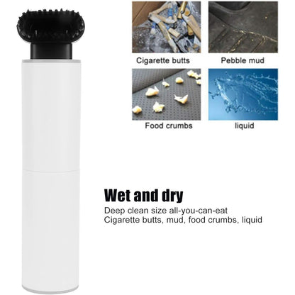 Wukusy handheld mini portable car vacuum cleaner for automotive cleaning, shown in black with compact design in a set.