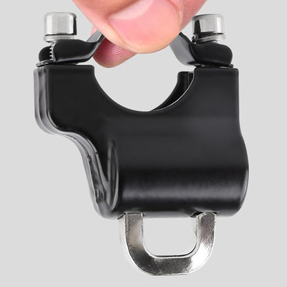 Wukusy heavy-duty motorcycle helmet lock attached to a motorcycle for secure storage and protection.