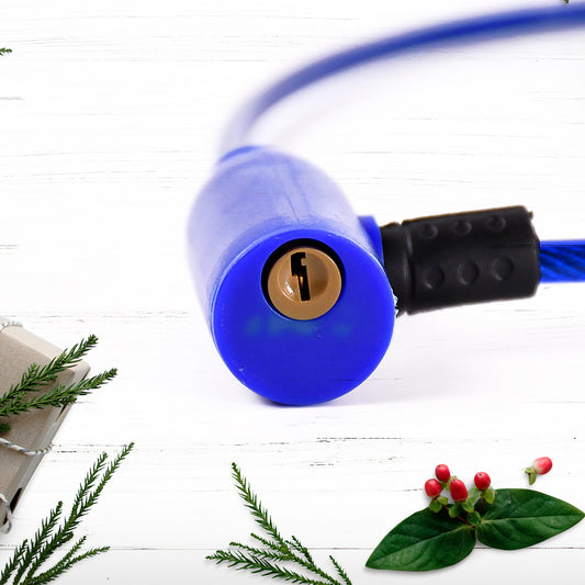 Wukusy heavy-duty steel cable safety lock with two keys, ideal for automotive security and multipurpose use.