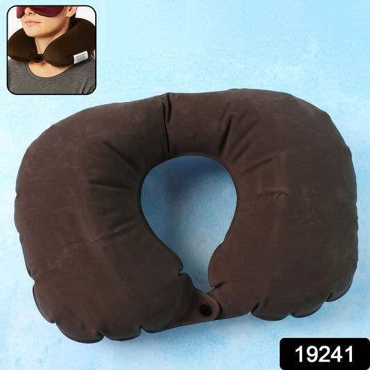 Wukusy inflatable U-shaped travel neck pillow for automotive use, designed for comfort and support during travel.