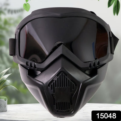 Wukusy motorcycle off-road helmet goggles with windproof lenses, clear viewing area, adjustable strap, and secure fit for riding.