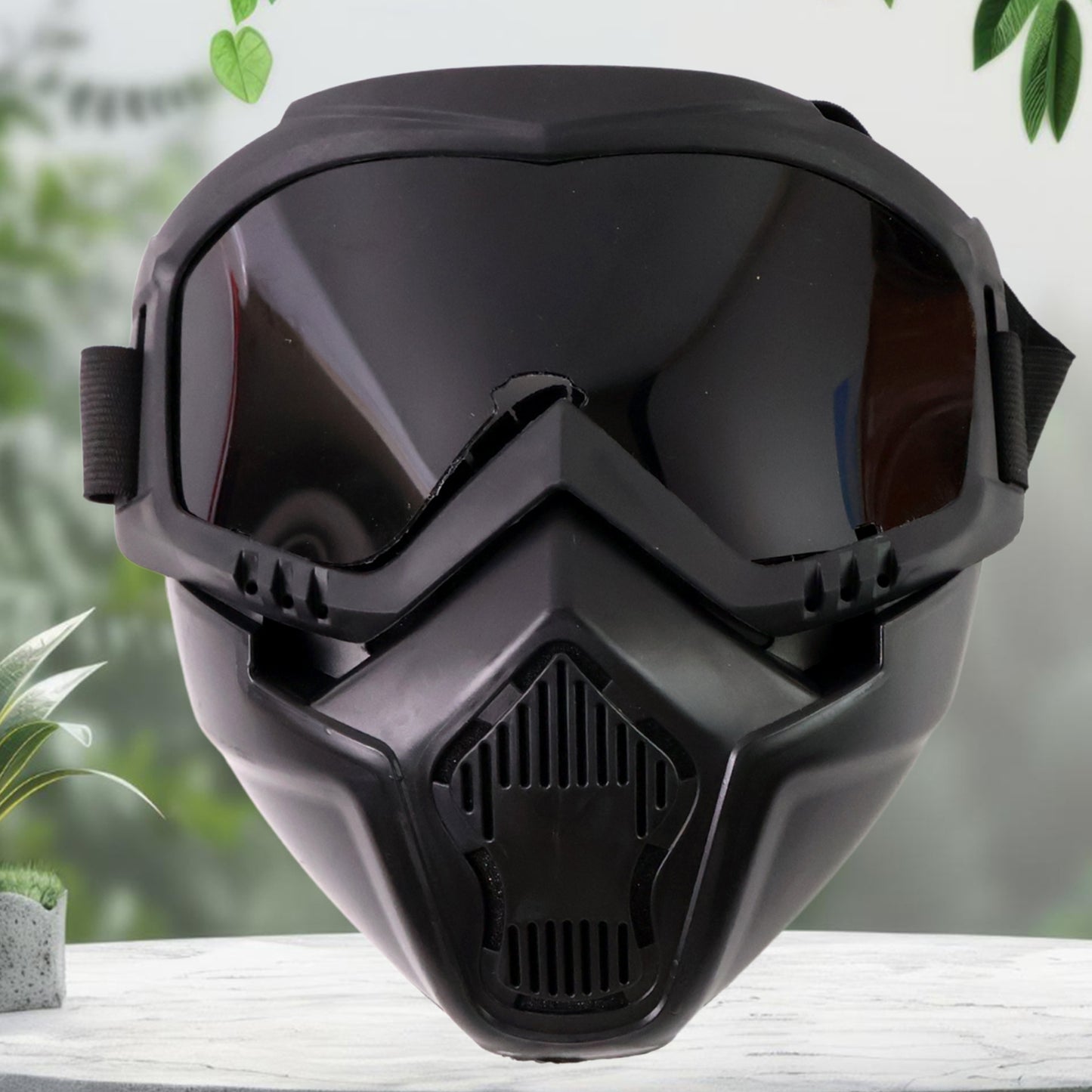 Wukusy off-road motorcycle goggles with windproof lenses, designed for helmet use, featuring clear protective glass and adjustable strap.