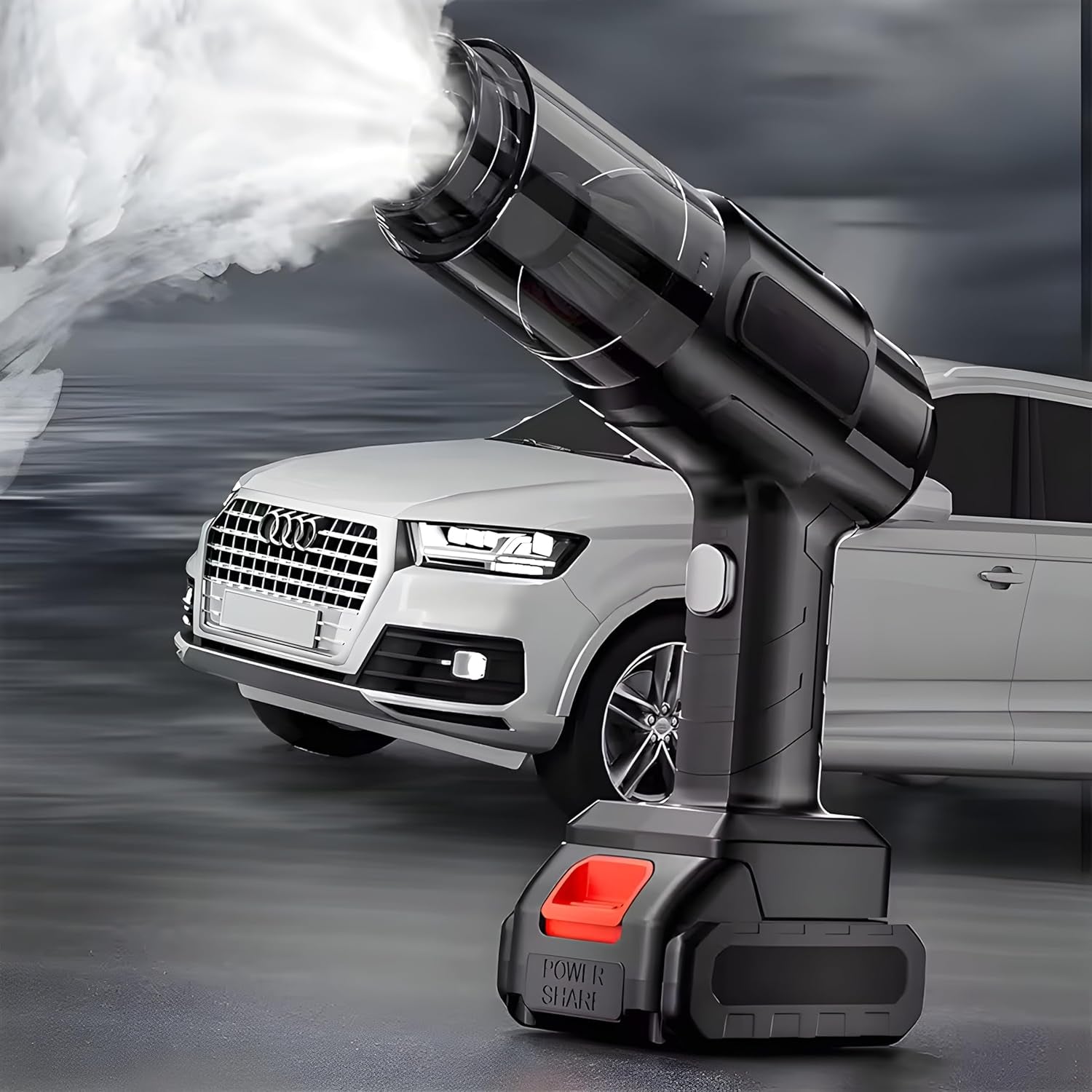Wukusy automotive multifunction 240V wireless handheld vacuum cleaner, compact and portable for car cleaning.