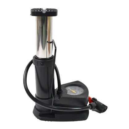 Wukusy portable mini bike pump with foot-operated design, compact for cycling and automotive tire inflation.