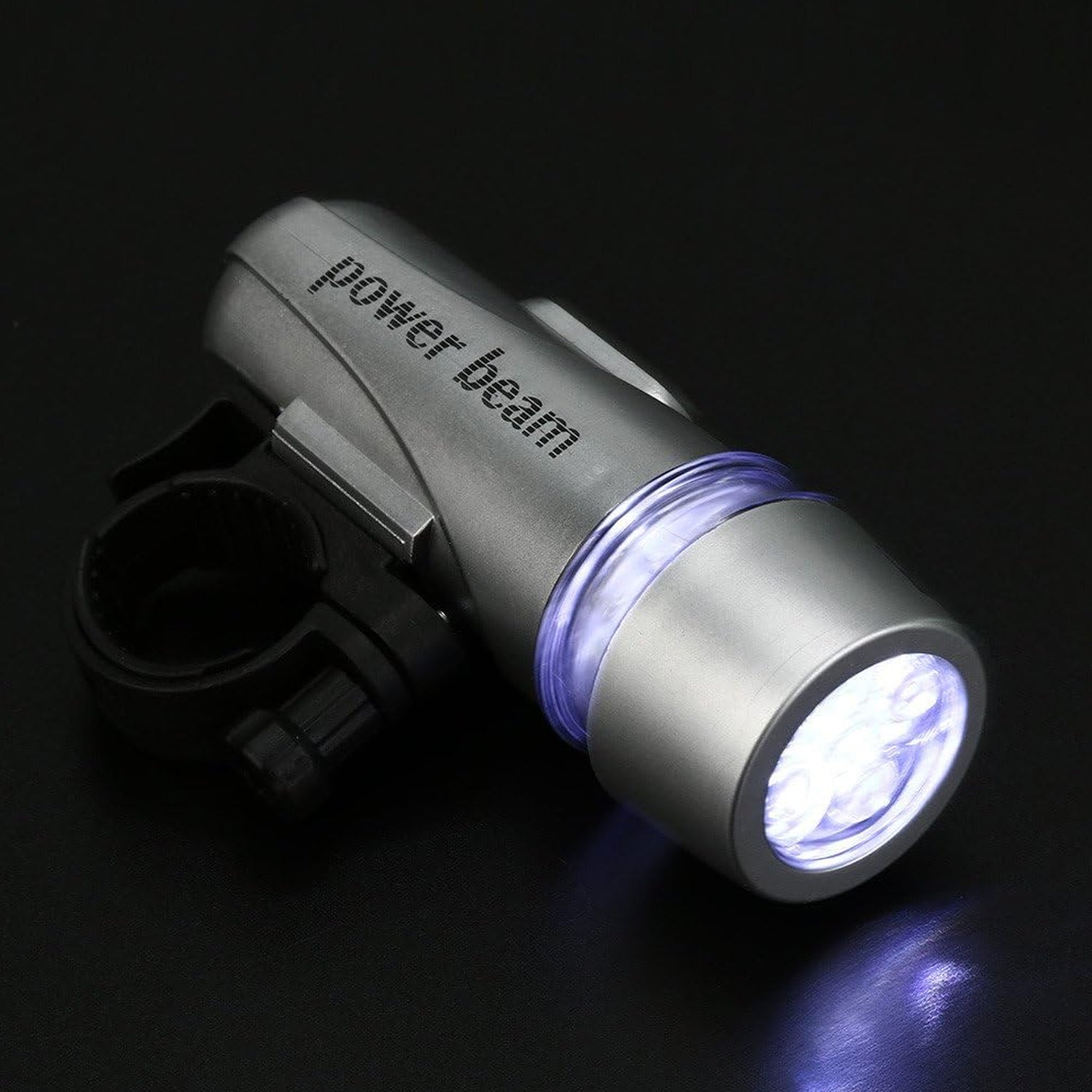 Wukusy Power Beam LED bicycle headlight mounted on a bicycle for bright outdoor riding illumination.