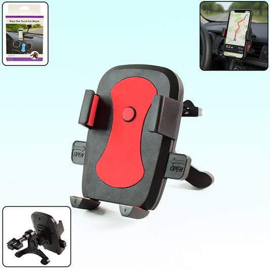 Wukusy premium Easy One Touch car mobile holder mount attached to a vehicle dashboard, holding a smartphone securely.