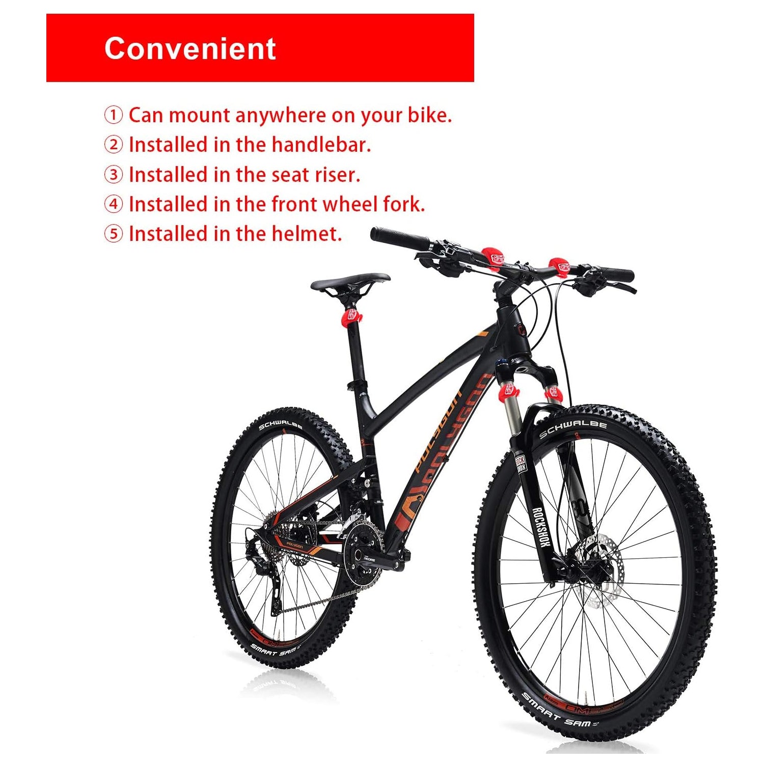 Wukusy silicone LED bike light set with two bright, waterproof lights for enhanced visibility during cycling.