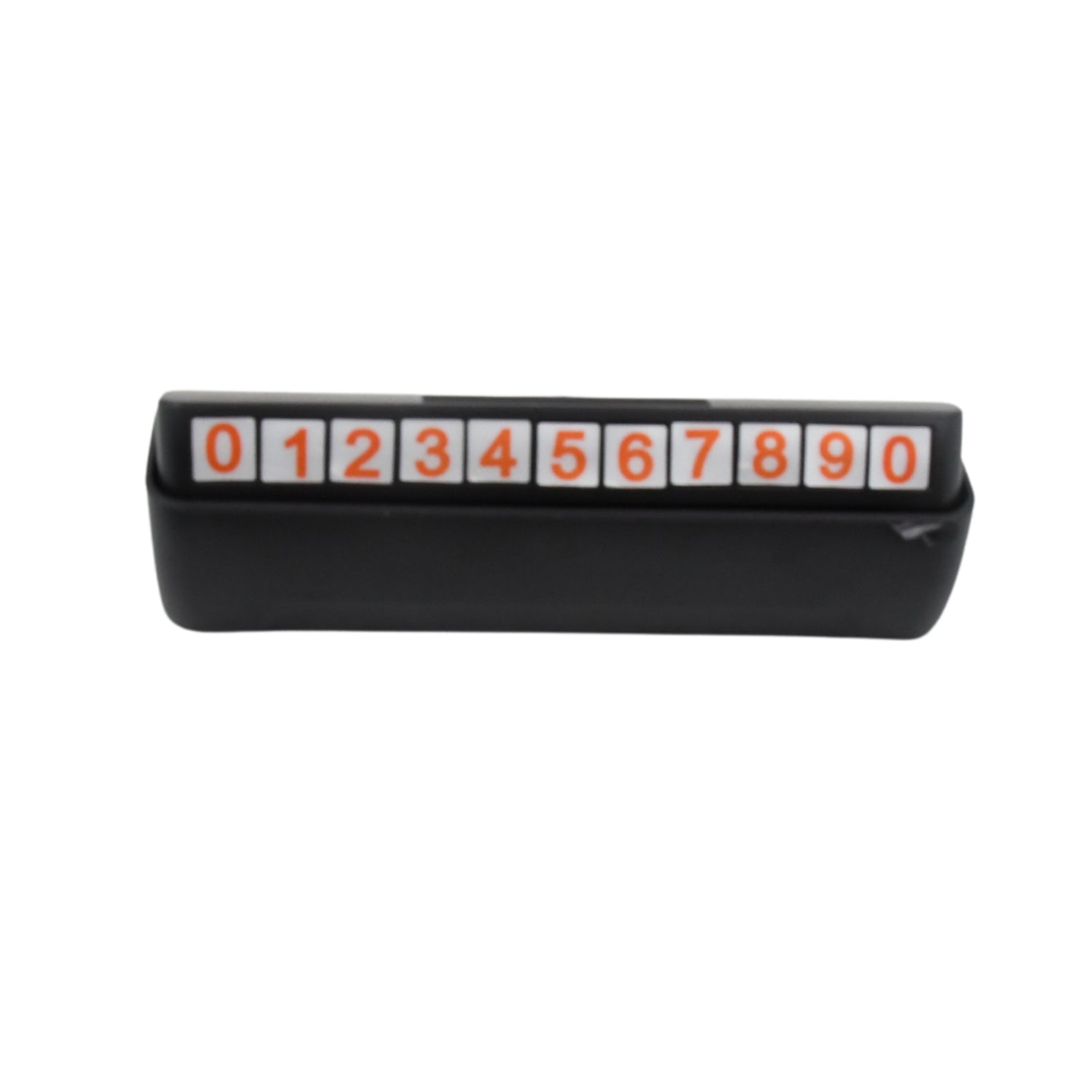 Wukusy automotive temporary car parking mobile number display with magnetic number stickers on a vehicle window.