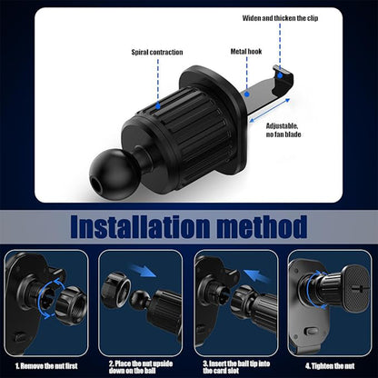 Wukusy universal air vent gravity car phone holder mount attached to vehicle air vent, holds smartphone securely for driving.