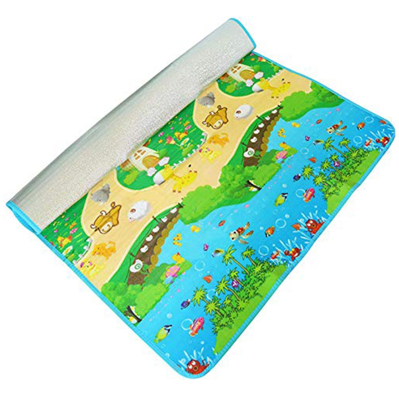 Wukusy waterproof single-side baby play crawl floor mat, 180x115 cm, ideal for kids' indoor and outdoor play areas.