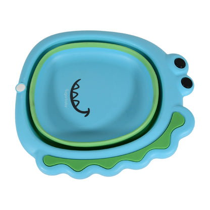 Wukusy frog-shaped baby wash basin, foldable and lightweight, designed for easy face washing and space-saving baby care at home.