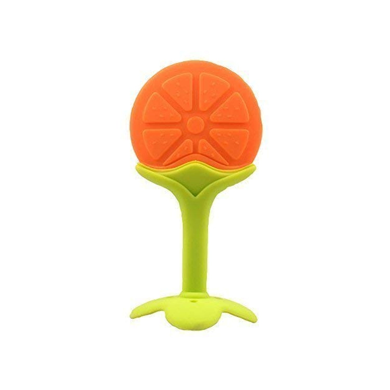 Wukusy silicone fruit-shaped teether toy for babies and toddlers, made of food-grade silicone for safe teething comfort.