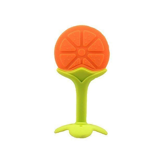 Wukusy silicone fruit-shaped teether toy for babies and toddlers, made of food-grade silicone for safe teething comfort.