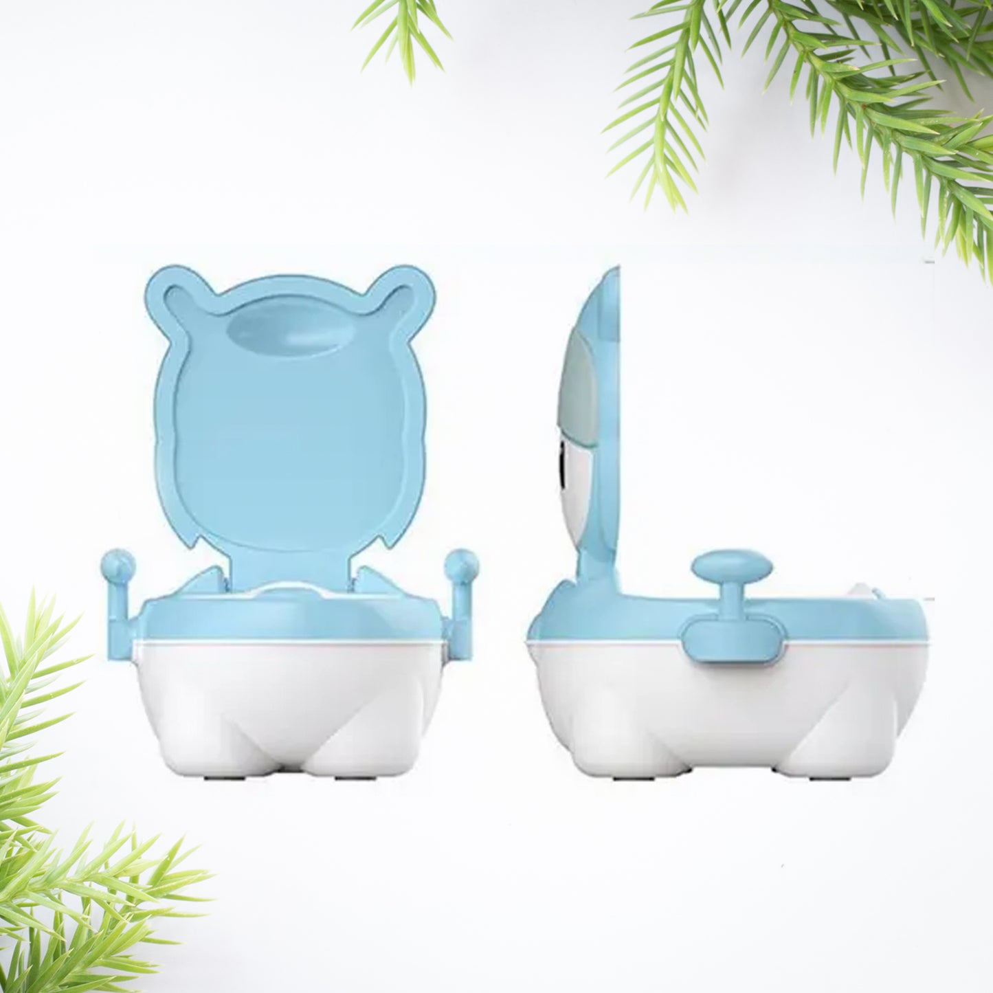 Wukusy baby potty training seat for toddlers, pink and blue plastic potty chair with a comfortable seat for children aged 1+ years.