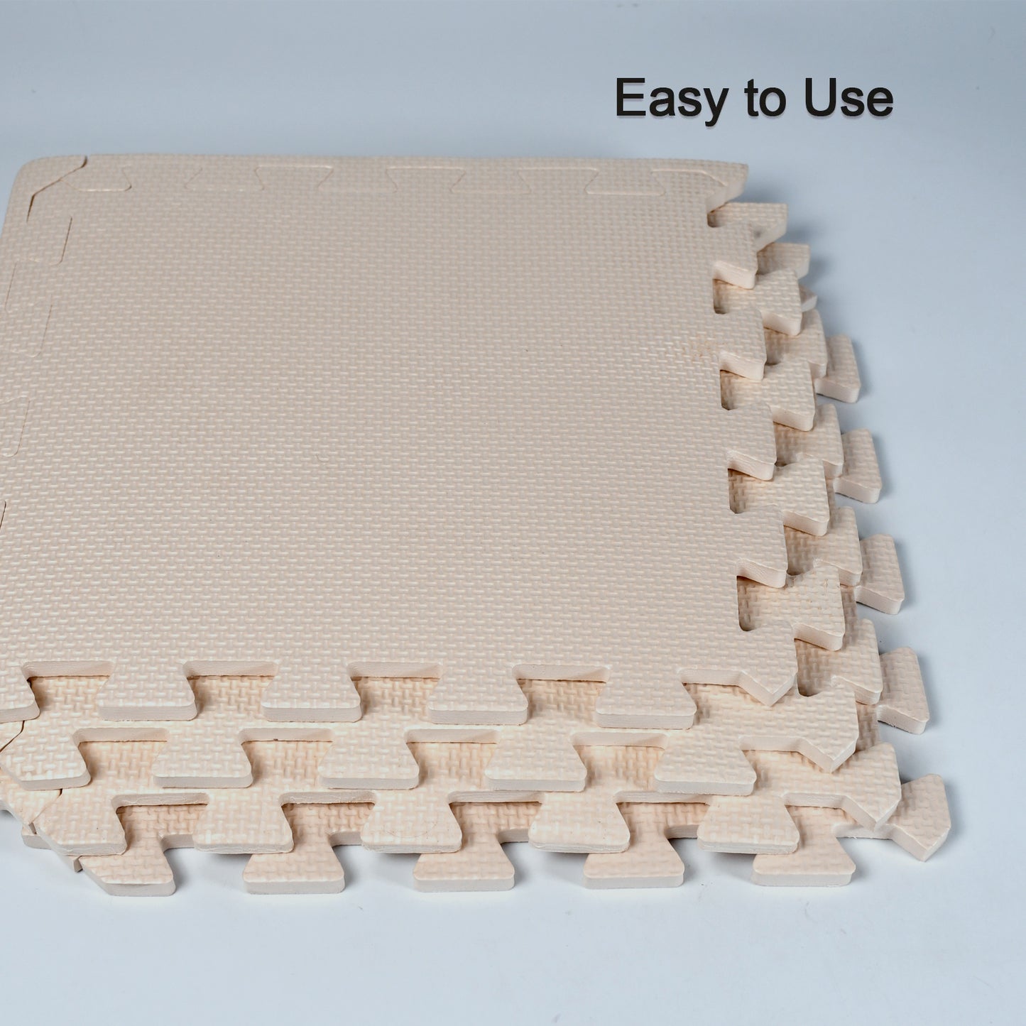 Wukusy Kids Foam Puzzle Play Mats for infants and toddlers, soft plush interlocking tiles, 63x63cm, set of 4.