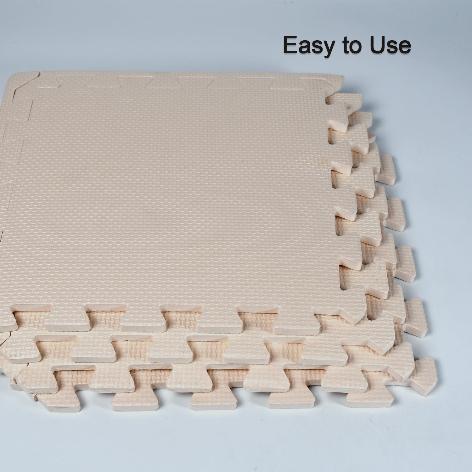 Wukusy Kids Foam Puzzle Play Mats for infants and toddlers, soft plush interlocking tiles, 63x63cm, set of 4.