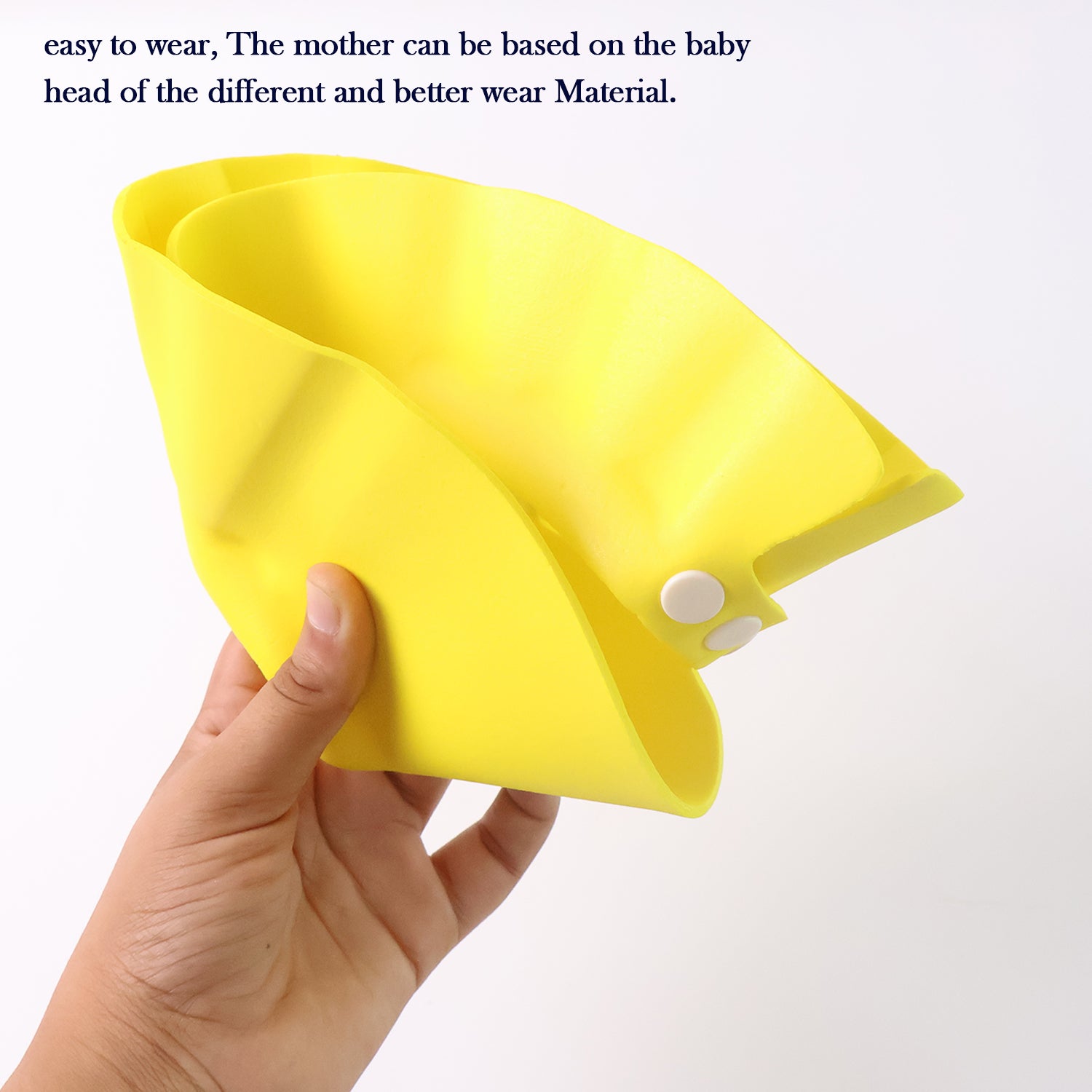 Adjustable Wukusy baby shower cap for baby care, soft waterproof cap with adjustable fit for gentle protection during bath time.
