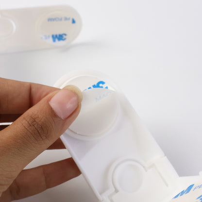 Wukusy Baby Safety Cabinet Lock 2-Pack for child-proofing cabinets and drawers, made of durable plastic for baby safety.