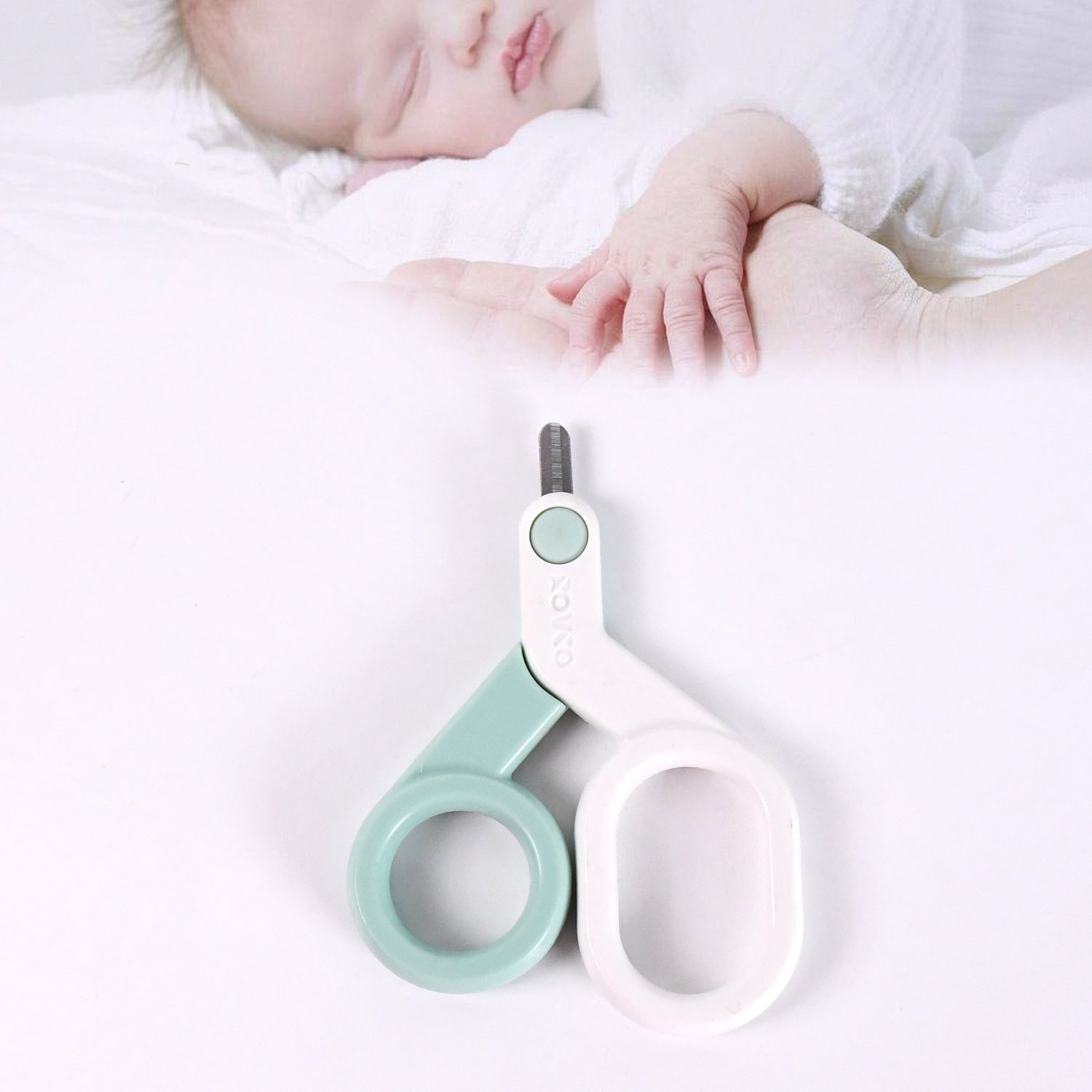 Wukusy baby safety nail cutter scissors for safe nail clipping, designed for gentle use on infants, with rounded tips and compact handle