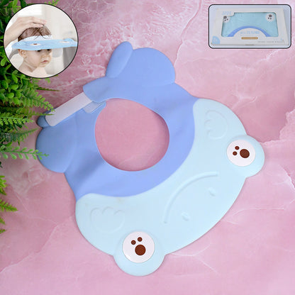 Wukusy baby silicone shower cap in small size, designed for gentle hair washing and protecting baby's head during baths.