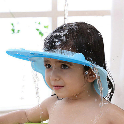 Baby silicone shower cap by Wukusy, small size, designed for gentle hair protection during bath time.