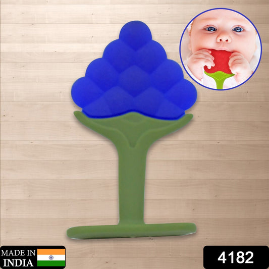 Wukusy baby silicone fruit teether for toddlers, non-toxic, food-grade silicone, latex-free, suitable for kids above 3 months.