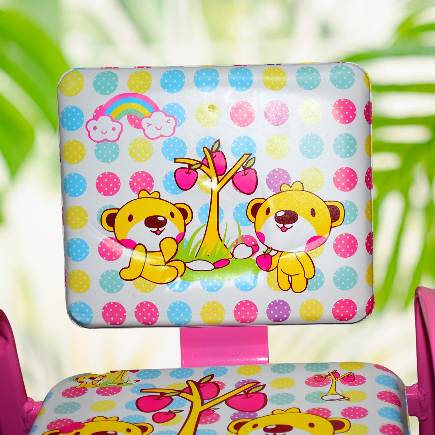 Wukusy cartoon baby chair with strong steel frame, cushioned seat, and high-quality construction for comfortable baby care.