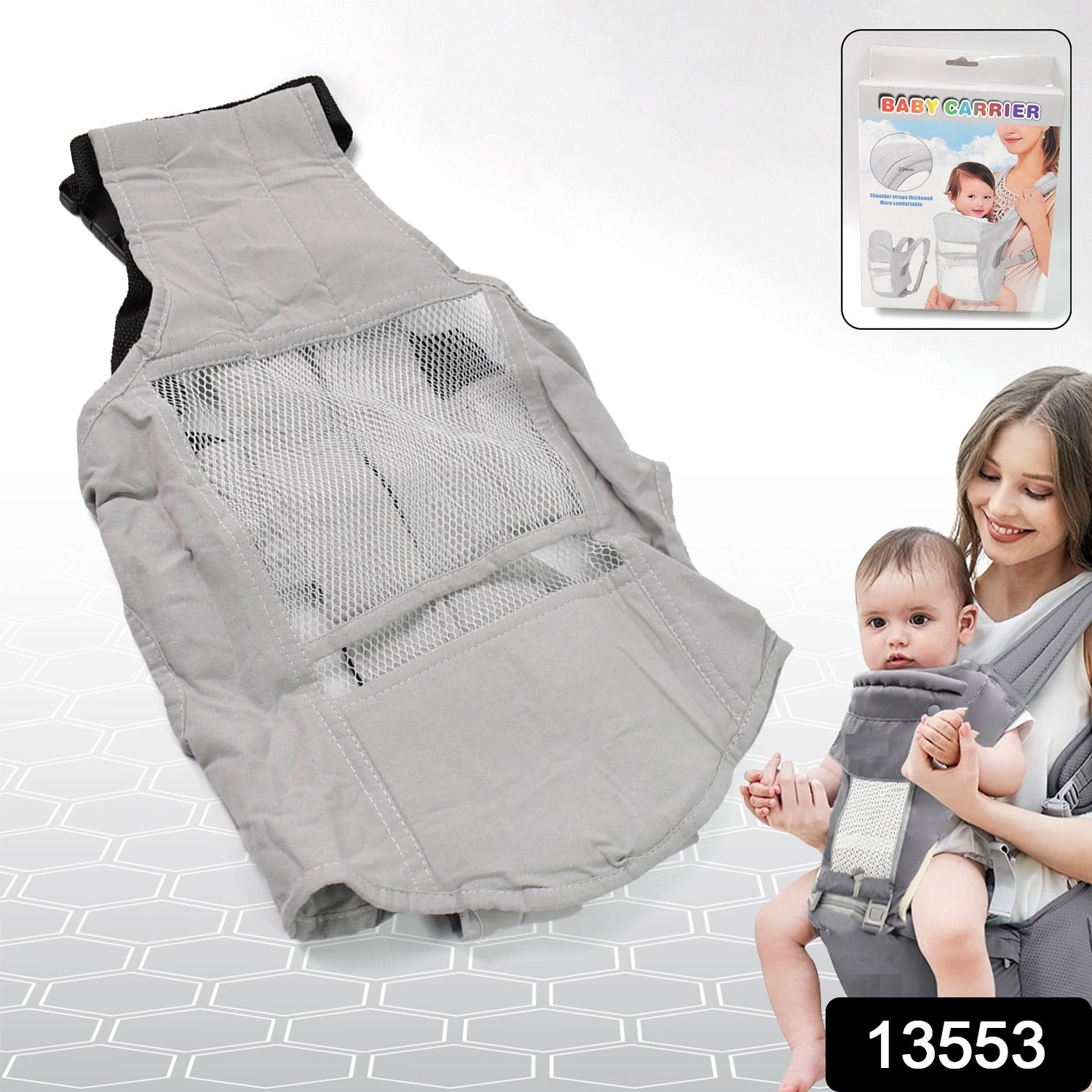 Wukusy ergonomic baby carrier bag and holder, soft fabric with adjustable straps, designed for comfortable baby carrying.
